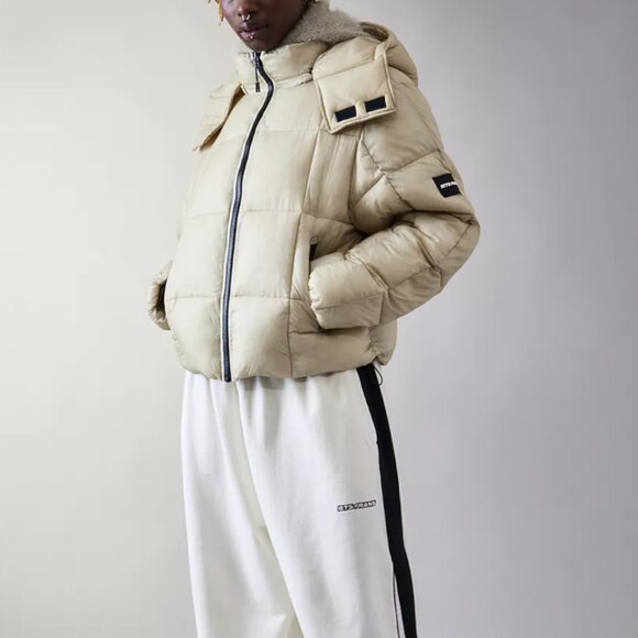 NEW iets Recycled Riga Translucent Puffer Jacket Size XS